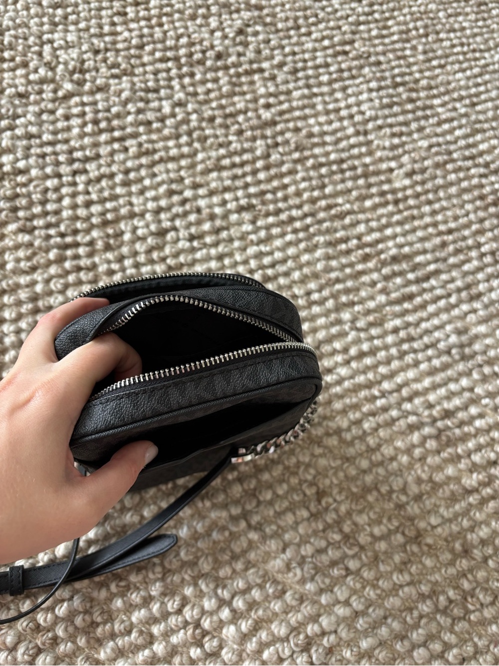 Michael Kors Black Logo-Print Crossbody Belt Bag - Picture 2 of 5